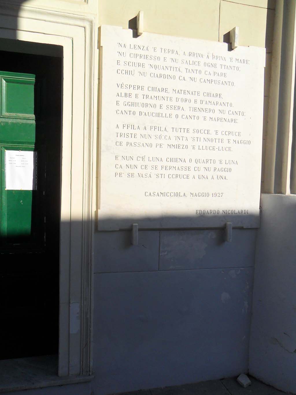 La poesia di Nicolardi al cimitero di Casamicciola